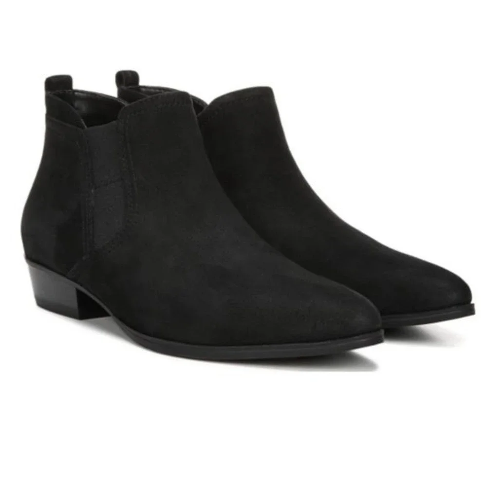 Naturalizer Womens Size 6 Becka Black Leather Nubuck Suede‎ Ankle Boots Shoes